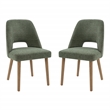 Pemberly Row 2 Dining Chairs in Pine Fabric with Medium Oak Legs
