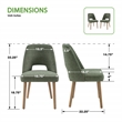 Pemberly Row 2 Dining Chairs in Pine Fabric with Medium Oak Legs