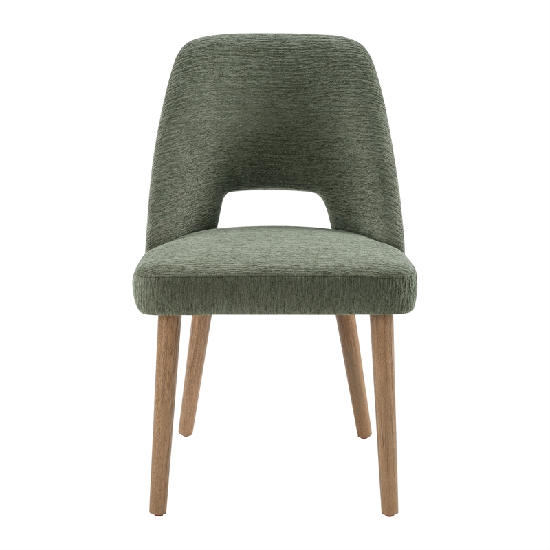 Pemberly Row 2 Dining Chairs in Pine Fabric with Medium Oak Legs