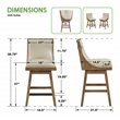 Pemberly Row Swivel Counter Stool in Taupe Faux Leather 2-Pack