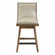 Pemberly Row Swivel Counter Stool in Taupe Faux Leather 2-Pack