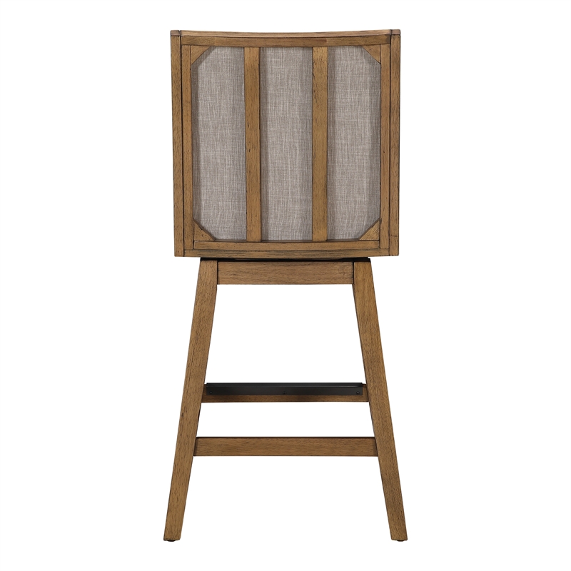 Pemberly Row Swivel Counter Stool in Taupe Faux Leather 2-Pack