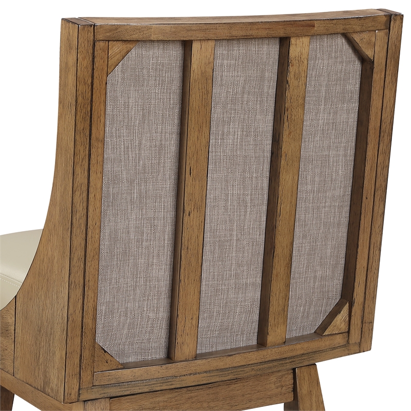 Pemberly Row Swivel Counter Stool in Taupe Faux Leather 2-Pack