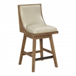 Pemberly Row Swivel Counter Stool in Taupe Faux Leather 2-Pack