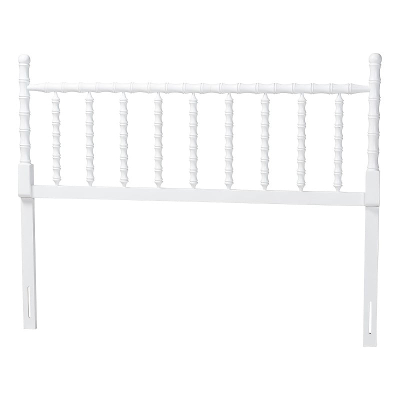 Pemberly Row Edaline Headboard Bamboo-Inspired Wood Panel Full White