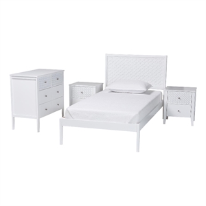 Pemberly Row Twin 4-Piece Bedroom Set with Dresser and Nightstands