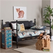 Pemberly Row Wood Twin Daybed with Turned Spindle Posts in Black