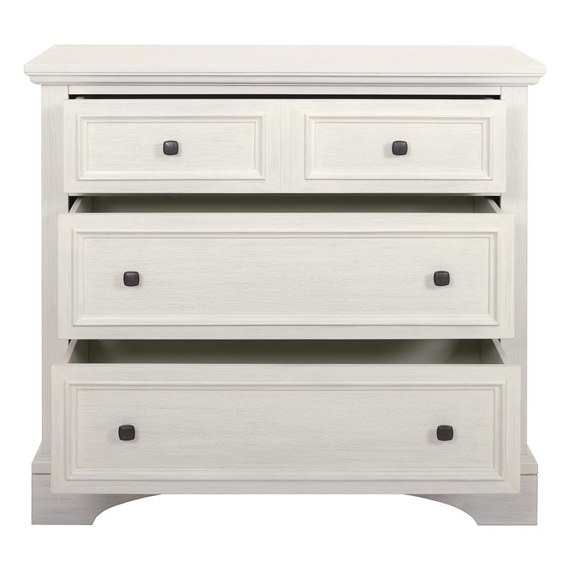 Pemberly Row 3 Drawer Chest Modern Farmhouse Rustic White Wood