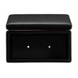 Pemberly Row Rectangle Storage Ottoman in Black Faux Leather