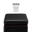 Pemberly Row Rectangle Storage Ottoman in Black Faux Leather