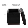 Pemberly Row Rectangle Storage Ottoman in Black Faux Leather
