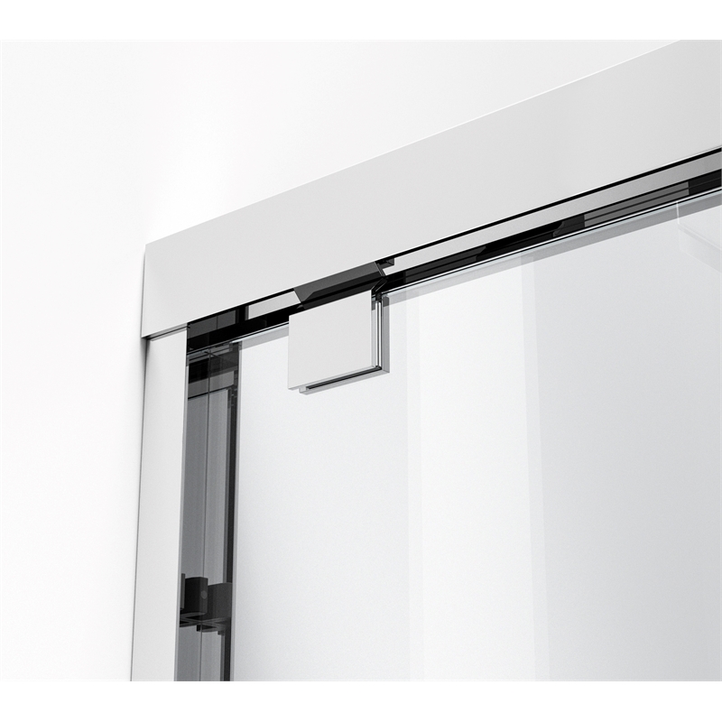 Pemberly Row Frameless Aluminum Shower Door in Polished Chrome