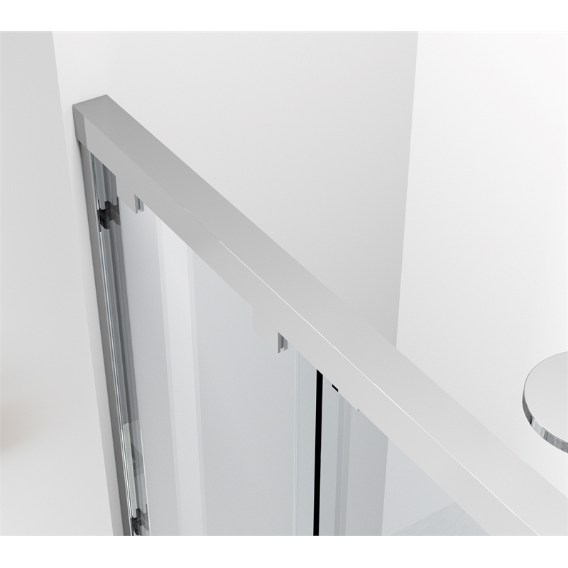 Pemberly Row Frameless Aluminum Shower Door in Polished Chrome