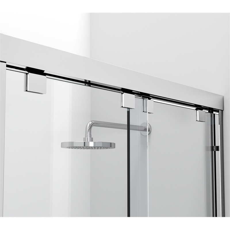 Pemberly Row Frameless Aluminum Shower Door in Polished Chrome