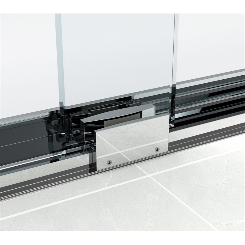 Pemberly Row Frameless Aluminum Shower Door in Polished Chrome