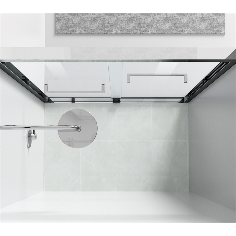 Pemberly Row Frameless Aluminum Shower Door in Polished Chrome