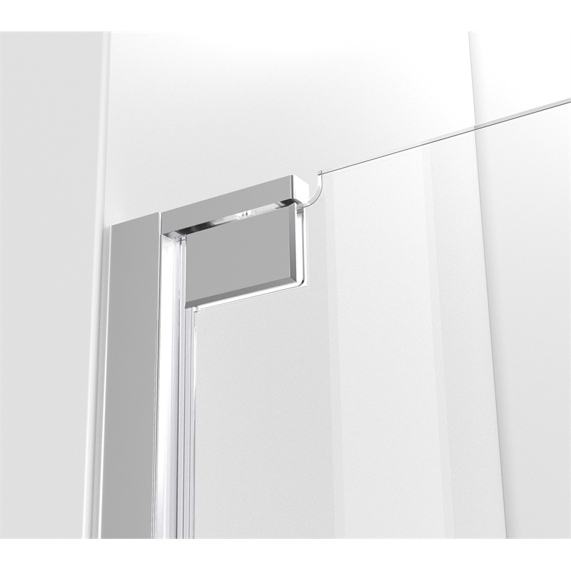 Pemberly Row Semi-Frameless Aluminum Shower Door in Chrome