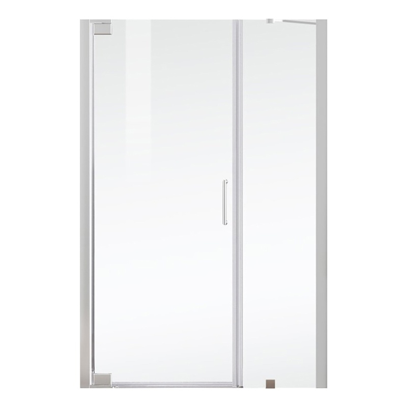 Pemberly Row Semi-Frameless Aluminum Shower Door in Chrome