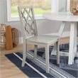 Pemberly Row Side Chair with Lattice Back Design in Light Gray Wood