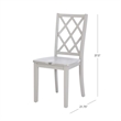 Pemberly Row Side Chair with Lattice Back Design in Light Gray Wood