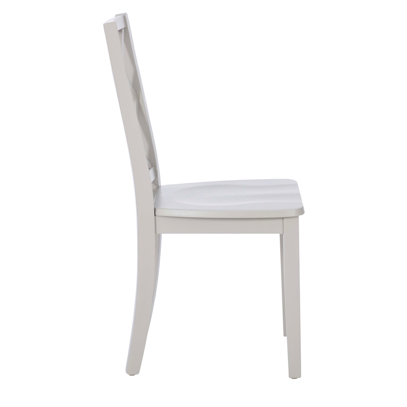 Pemberly Row Side Chair with Lattice Back Design in Light Gray Wood