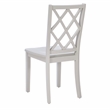 Pemberly Row Side Chair with Lattice Back Design in Light Gray Wood