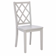 Pemberly Row Side Chair with Lattice Back Design in Light Gray Wood