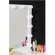 Pemberly Row Vanity Set Lighted Mirror Gold Accents White Wood