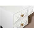 Pemberly Row Vanity Set Lighted Mirror Gold Accents White Wood