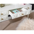Pemberly Row Vanity Set Lighted Mirror Gold Accents White Wood