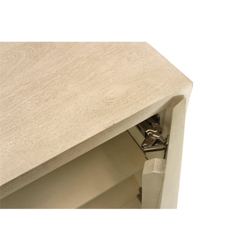 Pemberly Row 2-Door Solid Mango Wood Sideboard in Stone Natural Finish