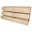 Pemberly Row Flagstaff Solid Mango Wood 6-Drawer Dresser in Natural