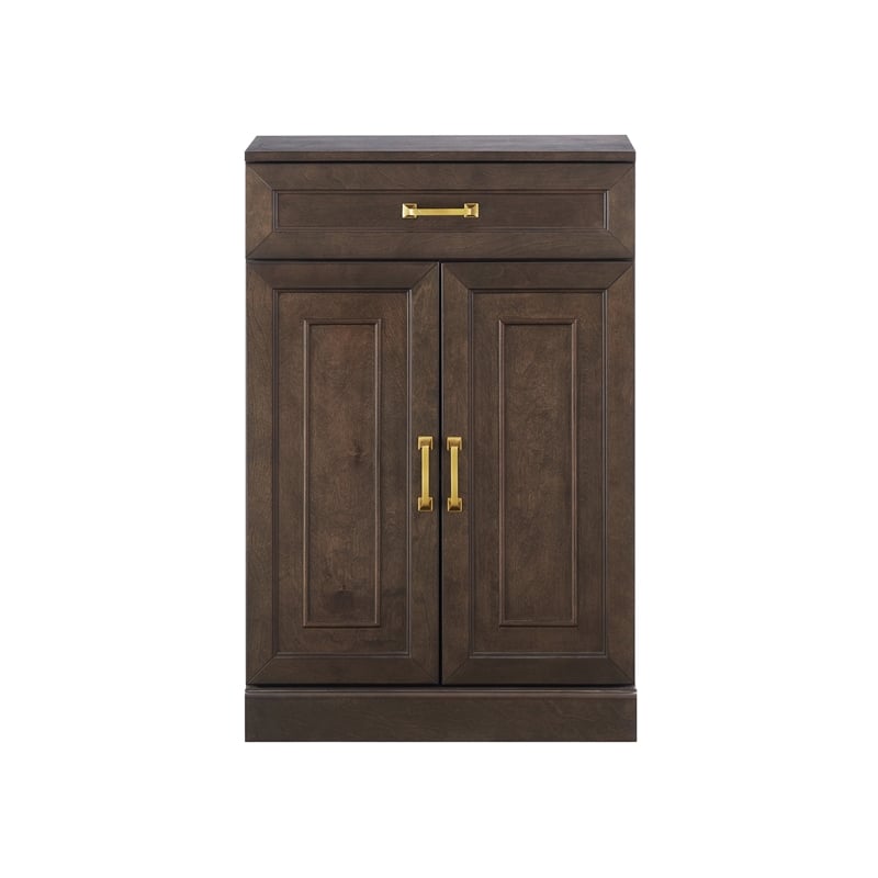 Pemberly Row Kitchen Storage Cabinet Coffee Finish Engineered Wood