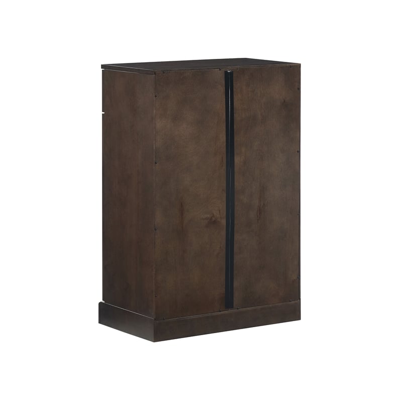 Pemberly Row Kitchen Storage Cabinet Coffee Finish Engineered Wood