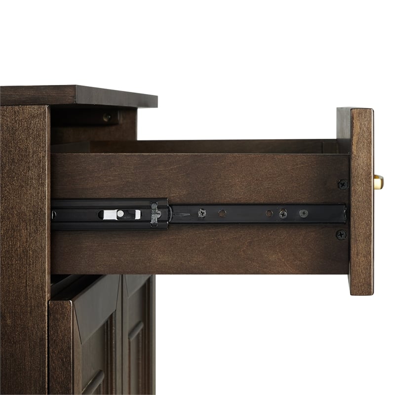 Pemberly Row Kitchen Storage Cabinet Coffee Finish Engineered Wood