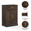 Pemberly Row Kitchen Storage Cabinet Coffee Finish Engineered Wood