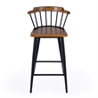 Pemberly Row Wood and Iron Barstool with Twisted Spindle Back in Brown