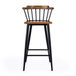 Pemberly Row Wood and Iron Barstool with Twisted Spindle Back in Brown