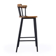 Pemberly Row Wood and Iron Barstool with Twisted Spindle Back in Brown