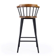 Pemberly Row Wood and Iron Barstool with Twisted Spindle Back in Brown