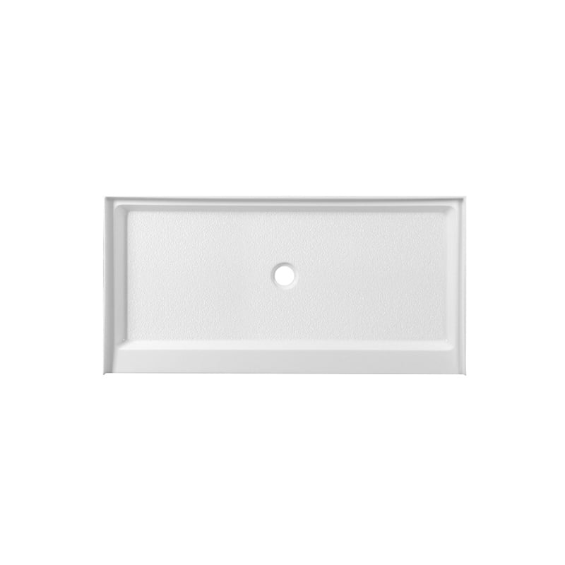 Pemberly Row Shower Base Center Drain Acrylic Glossy White 60x30 in