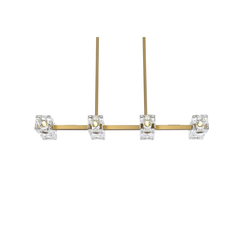 Pemberly Row 8-Light Pendant Light in Satin Gold and Clear Glass