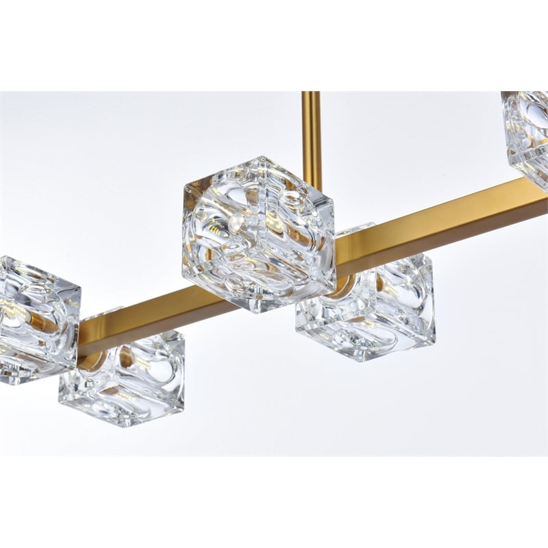 Pemberly Row 8-Light Pendant Light in Satin Gold and Clear Glass