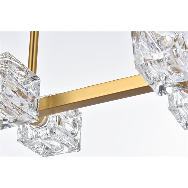 Pemberly Row 8-Light Pendant Light in Satin Gold and Clear Glass