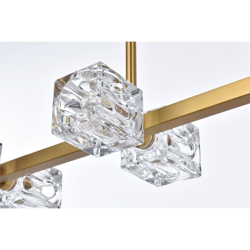 Pemberly Row 8-Light Pendant Light in Satin Gold and Clear Glass