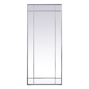 Pemberly Row 30x70&quot Modern Metal Full Length Mirror in Silver