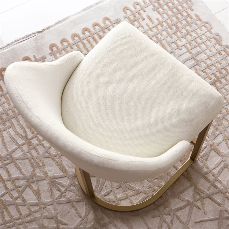 Pemberly Row Set of 4 Barrelback Counter Stools in White and Gold Finish