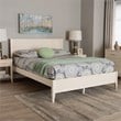 Pemberly Row Primrose Ivory King Platform Bed with Fluted Wood Design