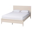 Pemberly Row Primrose Ivory King Platform Bed with Fluted Wood Design