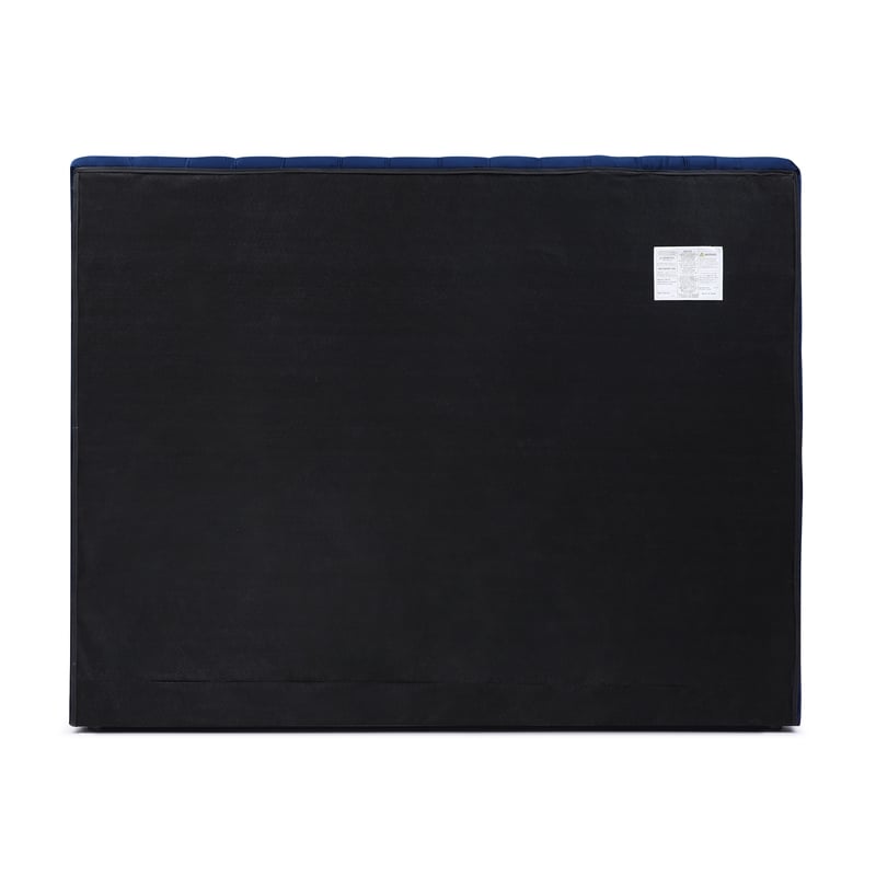 Pemberly Row Queen Velvet Tufted Storage Platform Bed in Blue